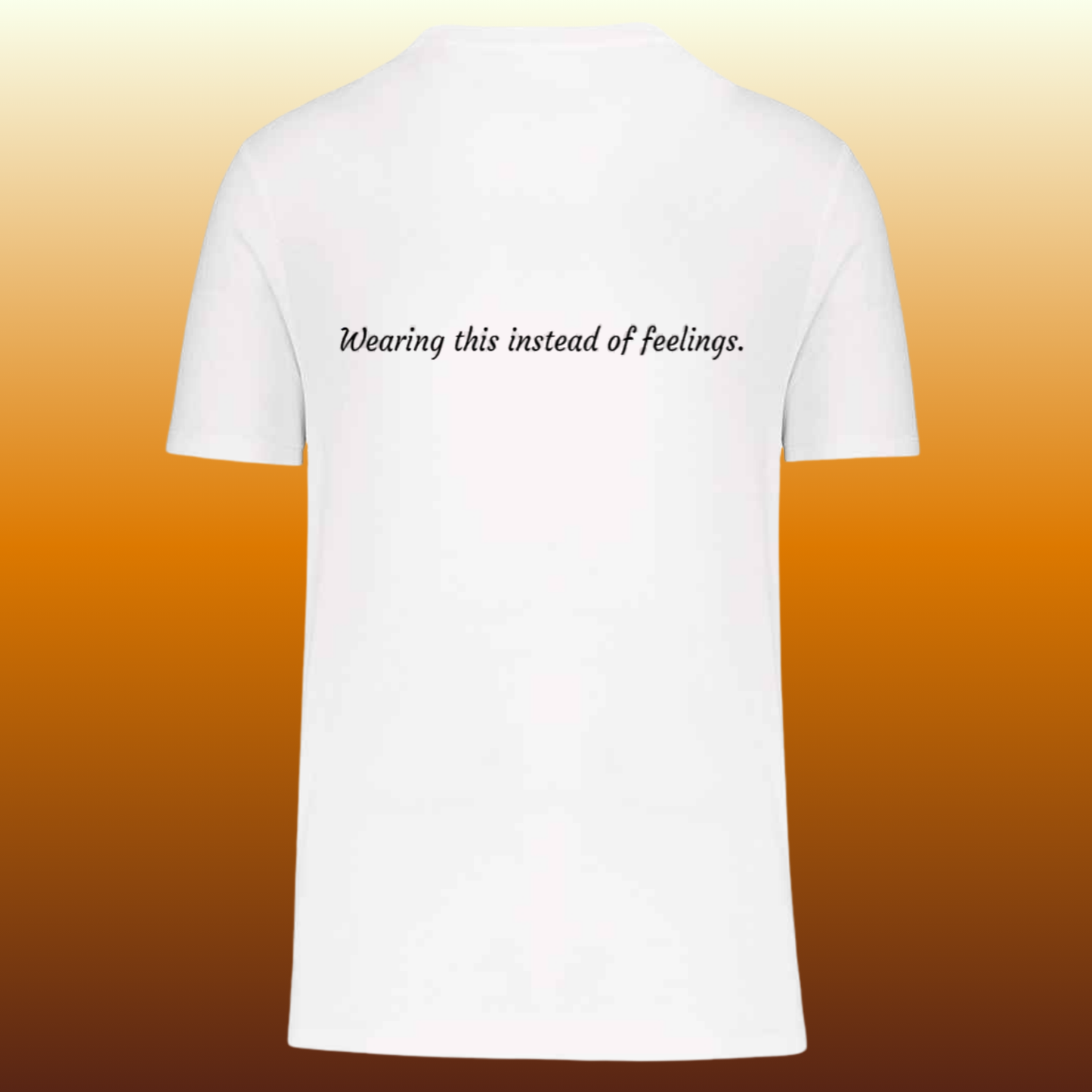 ME | Unisex Round Neck T-Shirt White/Navy – “You’re Not Too Much. They’re Just Not Enough.” (Back Print) | Phoenix Quote, Emotional Empowerment, Minimalist Streetwear